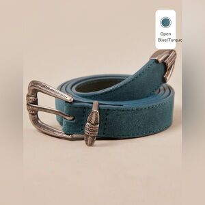 Women’s Lucky Brand Suede Western Belt Turquoise L